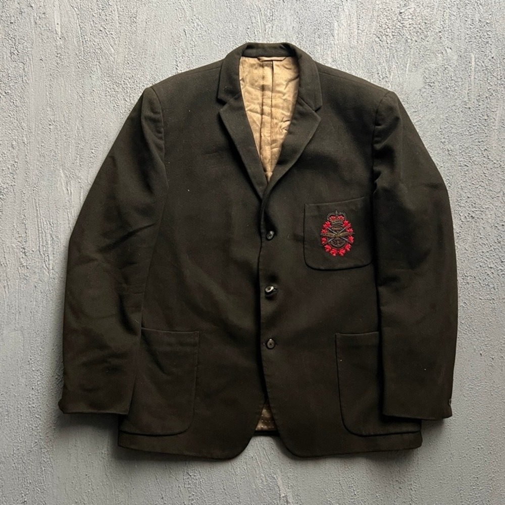 Vintage Canadian Armed Force Blazer 42 Brown 1950s Embroidered
